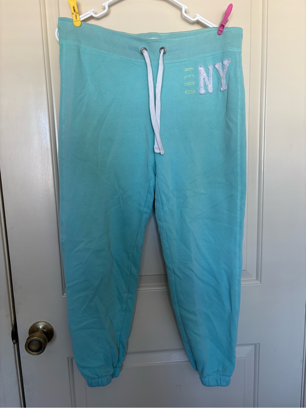 Vintage Aeropostale teal NY cuffed sweatpants